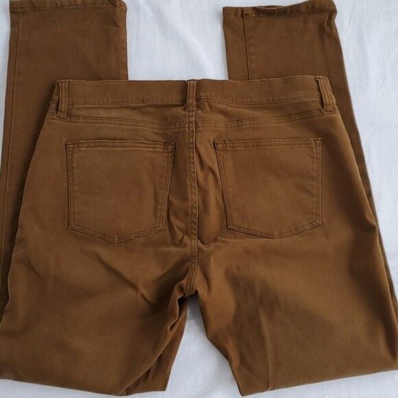 RALPH LAUREN BROWN JEANS PANTS SIZE 8 PETITE 8P TAPERED BOTTOMS FALL COTTON - Picture 3 of 7